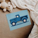 Mavi Klasik Kamyonet Çocuk Odası Duvar Posteri Çerçeveli Tablo Duvar Dekorasyonu - 30 x 40 - Çerçevesiz Poster