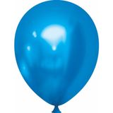 Mavi Krom Balon, 11 inç, 20 Adet, Parlak Krom Parti Balonları