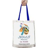 Mavi Kulplu Kişiye Özel Jeoloji Mühendisi Yıkanabilir Omuz Çanta
