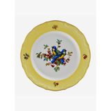 Mavi Kuşlu Sarı Porselen Pasta Tabağı 19 cm