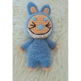 Mavi Labubu Amigurumi Organik Anahtarlık Oyuncak