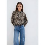 Mavi Leopar Baskılı Gömlek 1211512-91572 - XS - Kahverengi