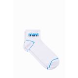 Mavi Logo Baskılı Beyaz Soket Çorap 092523-620