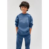 Mavi Logo Baskılı Kapüşonlu Sweatshirt 4 - 5 Yaş Erkek Çocuk Mavi Renk Truvakar Kol 6S10052-70871