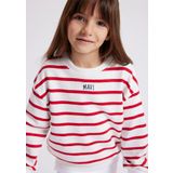 Mavi Logo Baskılı Kırmızı Çizgili Sweatshirt 7S10038-82054 Kırmızı-82054 2-3