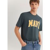 Mavi Logo Baskılı Yeşil Tişört Loose Fit/Bol Rahat Kesim 0611711-71598 Yeşil-71598 M