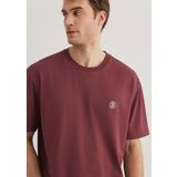 Mavi Logo İşlemeli Bordo Basic Tişört Loose Fit/Bol Rahat Kesim 067074-70396 Kırmızı-70396 XL