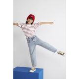 Mavi Lol Pamuklu Mom Fit Normal Bel Daralan Paça Jeans Kız Çocuk Kot Pantolon 7010037-82060 Açik Mavi