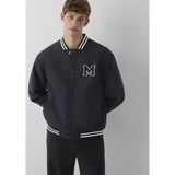 Mavi M0110830 Mavi Jeans Baskılı Siyah Kolej Ceket Erkek Mont