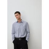 Mavı M0211276-70894 Saks Mavı Erkek Regular Cızgılı Gomlek