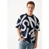 Mavi M0610271-70490 Bisiklet Yaka Oversized Baskılı Lacivert Erkek T-Shirt