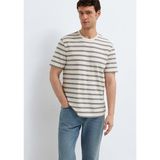 Mavi M0613336-70057 Çizgili Tişört Erkek T-Shirt - Bej