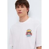Mavi M0613386-620 Mavi Yengeç Baskılı Tişört Erkek T-Shirt - Beyaz