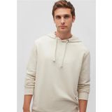 Mavi M065606-70134 Kum Beji Erkek Regular Mavi Logo Baskılı Kapuşonlu Sweatshirt