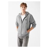 Mavi M066979-34686 Gri Melanj Erkek Fashıon Fermuarlı Sweatshirt