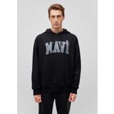 Mavi M067149-902 Siyah Erkek Oversize Kapuşonlu Logo Sweatshirt