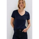 Mavi M1614176-84371 V Yaka Lacivert Basic T-Shirt Kadın Tişört LACİVERT