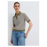 Mavi M1614310 Çizgili Polo Yaka T-Shirt Kadın Tişört HAKİ