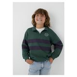 Mavi M6S10197-71932 Çizgili Logo Sweatshırt Orman Yeşili Erkek Çocuk Sweatshirt
