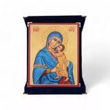 Mavi Madonna İkona Kadife Kutu