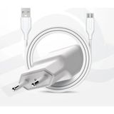Mavi Makro Mavimakro Mıcro 5W USB Şarj Aleti 2in1 Kablolu Ev Tipi Adaptör – Telefon Şarj Cihazı - Beyaz
