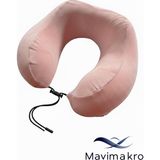Mavi Makro Yıkanabilir Kılıflı Hafızalı Uyku Visco Seyahat ve Yolculuk Yastığı - Pembe