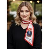 Mavi Masal Atatürk Fotoğraflı ve Imzalı Kravat Fular - 001-Beyaz