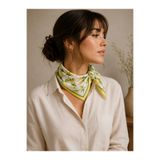 Mavi Masal Limon Desenli Fular - Kadın Fular 48 cm masalscarf