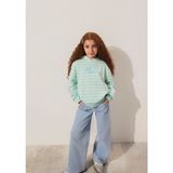 Mavi Mavi Logo Baskılı Çizgili Yeşil Sweatshirt 7S10100-89148 - 2 - 3 Yaş