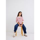 Mavi Mavi Logo Baskılı Kırmızı Çizgili Sweatshirt 7S10038-82054 - 4 - 5 Yaş