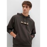 Mavi Mavı M0S10395-70219 After Dark Erkek Mavı Logo Baskılı Kapusonlu Oversıze Sweatshırt