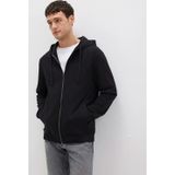 Mavi Mavı M0S10423-900 Sıyah Erkek Kapusonlu Tam Fermuarlı Regular Basıc Sweatshırt