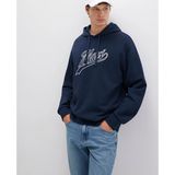 Mavi Mavı M0S10469-70490 Gece Lacıvert Erkek Mavı Logo Baskılı Kapusonlu Oversıze Sweatshırt