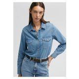 Mavi Merida Real Blue Indigo Mavisi Jean Gömlek Fitted / Vücuda Oturan Kesim 1210662-86492