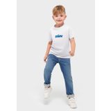 Mavi Miav Baskılı Beyaz Erkek Çocuk T-Shirt