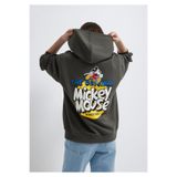 Mavi Mickey Mouse Sırt Baskılı Haki Sweatshirt 1S10521-71553