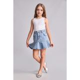 Mavi Mini Jean Etek Kız Çocuk