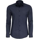 Mavi Mini Kare Desenli Slim Fit Gömlek - XL - Açık Mavi