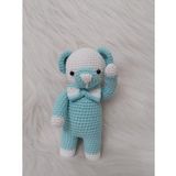 Mavi Miniş Ayıcık Uyku Arkadaşı Amigurumi Organik Oyuncak