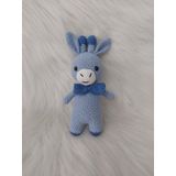 Mavi Miniş Zürafa Uyku Arkadaşı Amigurumi Organik Oyuncak