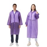Mavi-Mor-Beyaz-Laciver-Sarı Uzun Yağmurluk – Su Geçirmez Kapüşonlu Unisex Yağmurluk Hafif ve Dayanıklı Yağmur Montu (Mor)