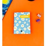 Mavi Papatya Tasarımlı Sert Kapaklı Mini Defter