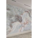 Mavi Pembe Tonlar Kristal Efektli Tekstil Duvar Kağıdı, 200 x 100