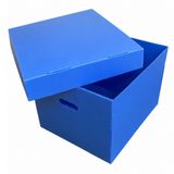Mavi Plastik Arşiv Kutusu, Kapaklı Dosya Saklama Kutusu, 40 x 34 x 29 cm, Etiket Penceresiz 1 Adet