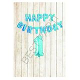 Mavi Puanlı Happy Bırthday ve Rakam Folyo Balon Seti Yaş 1