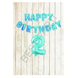 Mavi Puanlı Happy Bırthday ve Rakam Folyo Balon Seti Yaş 2