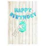 Mavi Puanlı Happy Bırthday ve Rakam Folyo Balon Seti Yaş 3