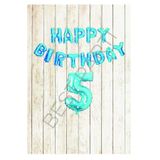 Mavi Puanlı Happy Bırthday ve Rakam Folyo Balon Seti Yaş 5