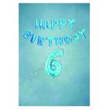 Mavi Puanlı Happy Bırthday ve Rakam Folyo Balon Seti Yaş 6