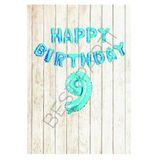 Mavi Puanlı Happy Bırthday ve Rakam Folyo Balon Seti Yaş 9